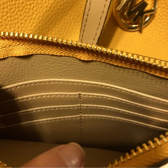 MichaelKors mustard colored purse with wristlet included - Picture 2 of 5